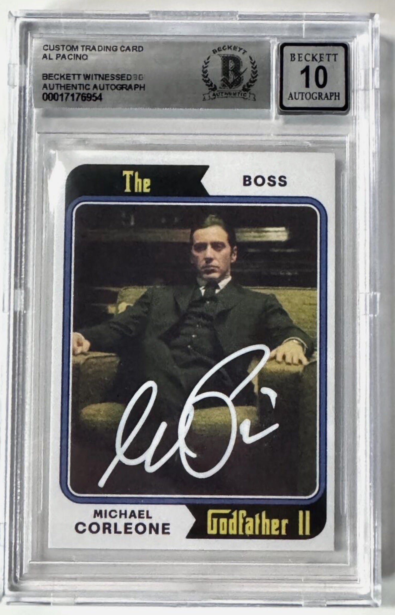 Al Pacino THE GODFATHER II Autographed Custom Trading Card Beckett GEM MINT 10