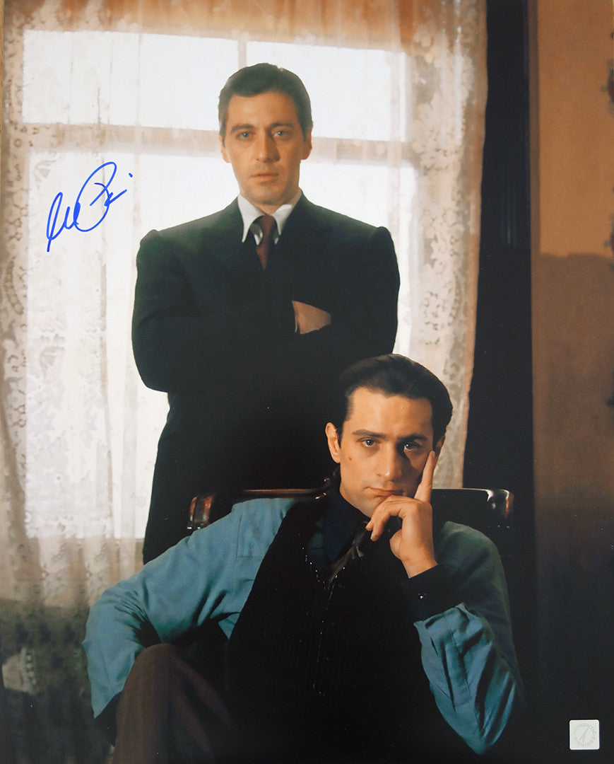 Al Pacino Autographed w/ Robert De Niro THE GODFATHER II 16x20 Photo