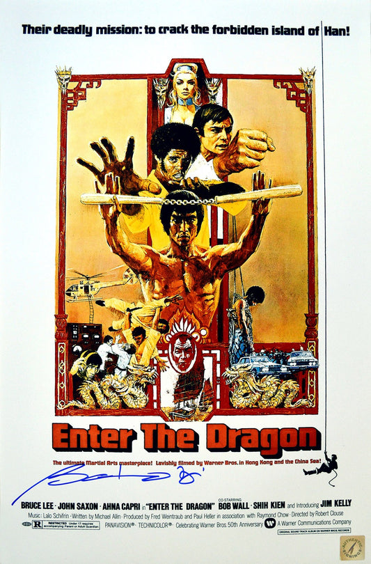Bolo Yeung Autographed Bruce Lee Enter The Dragon 11x17 Movie Poster
