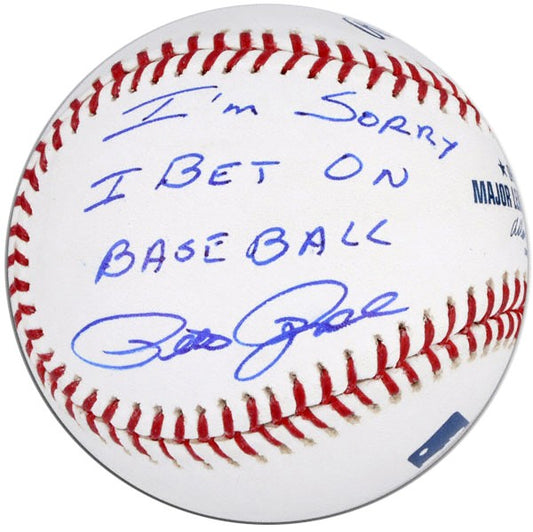 Pete Rose Autographed MLB Baseball With "I Am Sorry I Bet On Baseball" Inscription