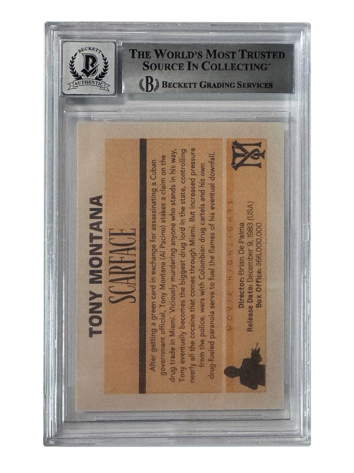 Al Pacino SCARFACE Autographed Custom Trading Card Beckett Authentic