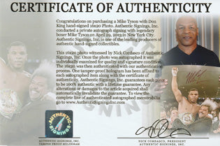 Mike Tyson Autographed 16x20 Photo W/ Don King