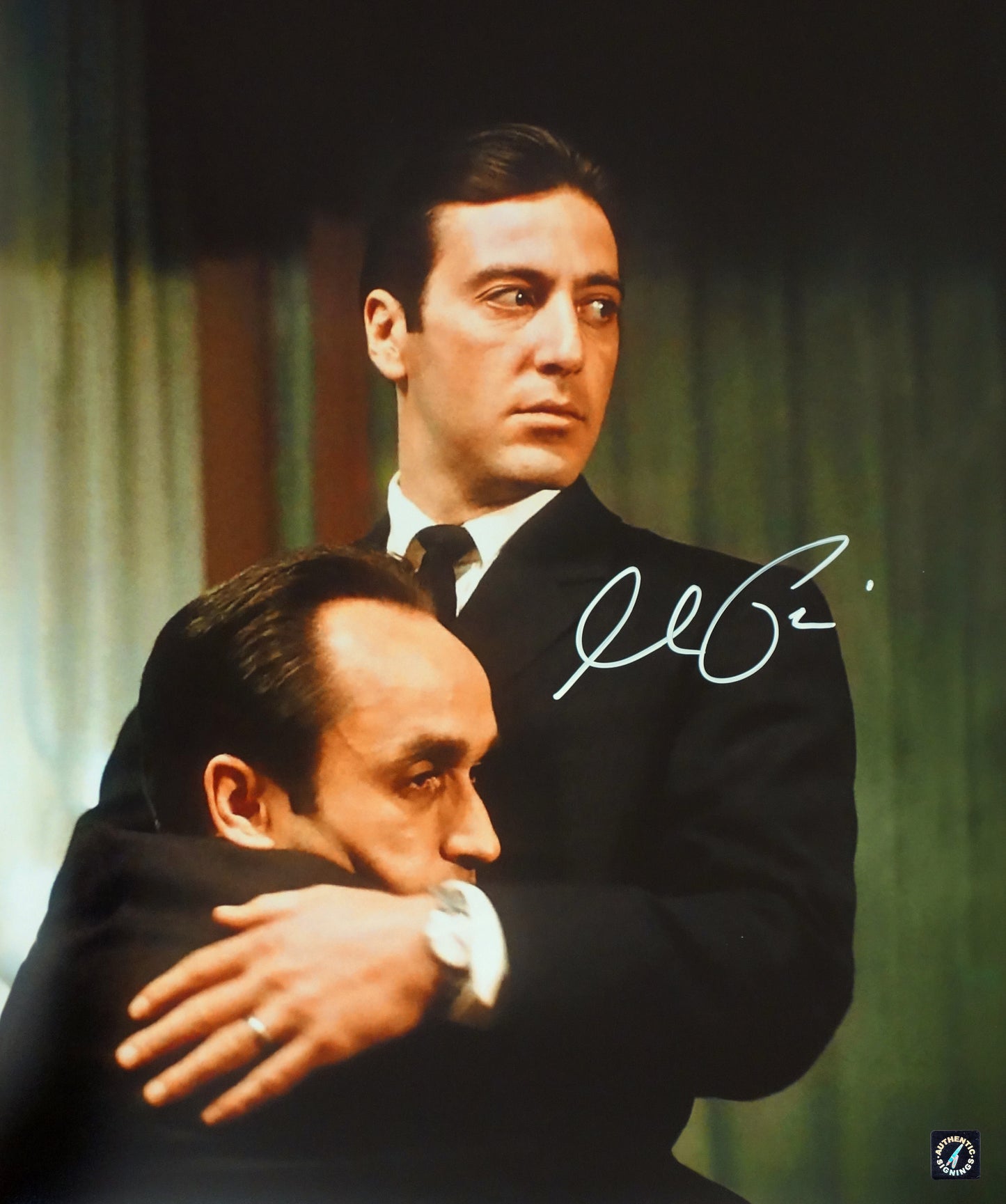AL Pacino Autographed The GODFATHER II Hugging Fredo 16x20 Photo