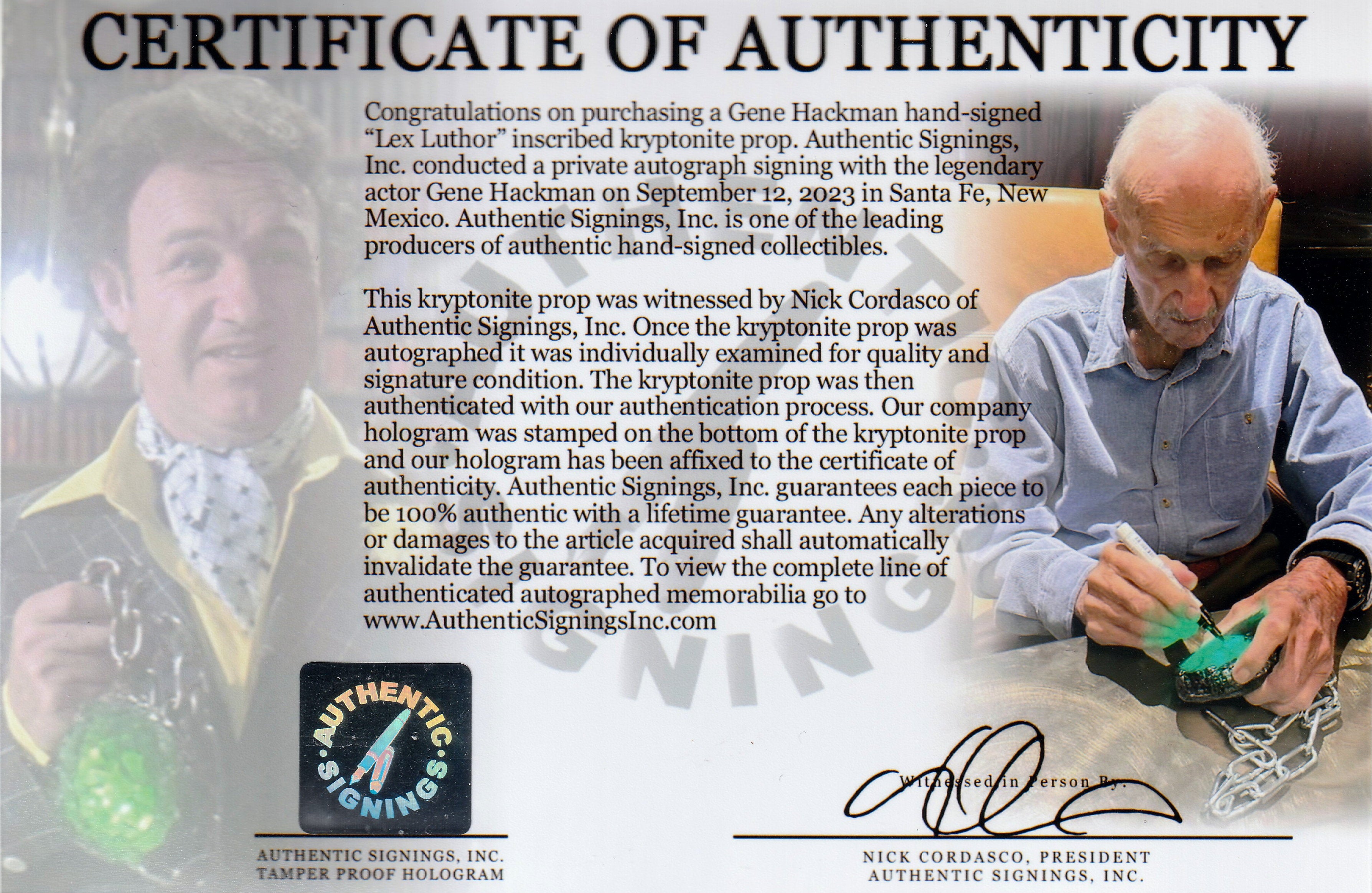 The Gene Hackman Collection – Authentic Signings