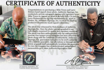 Mike Tyson & Larry Holmes Autographed 16x20 Photo