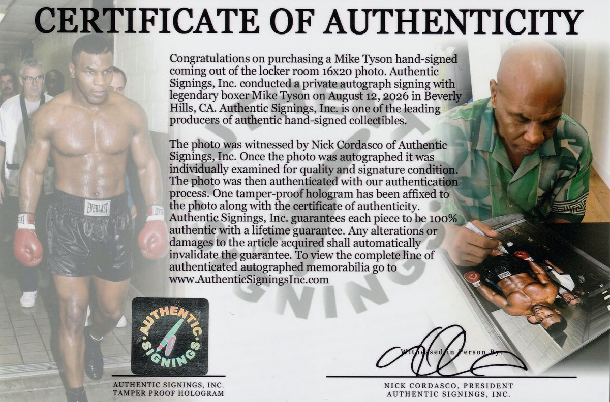 Mike Tyson Autographed 16x20 Ring Walk Photo