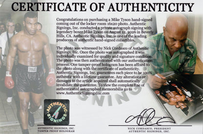 Mike Tyson Autographed 16x20 Ring Walk Photo