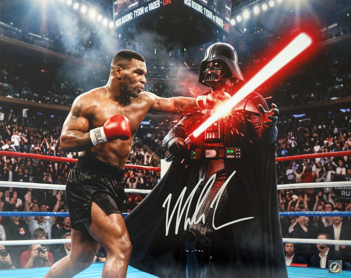 Mike Tyson Autographed 16x20 Photo vs Darth Vader