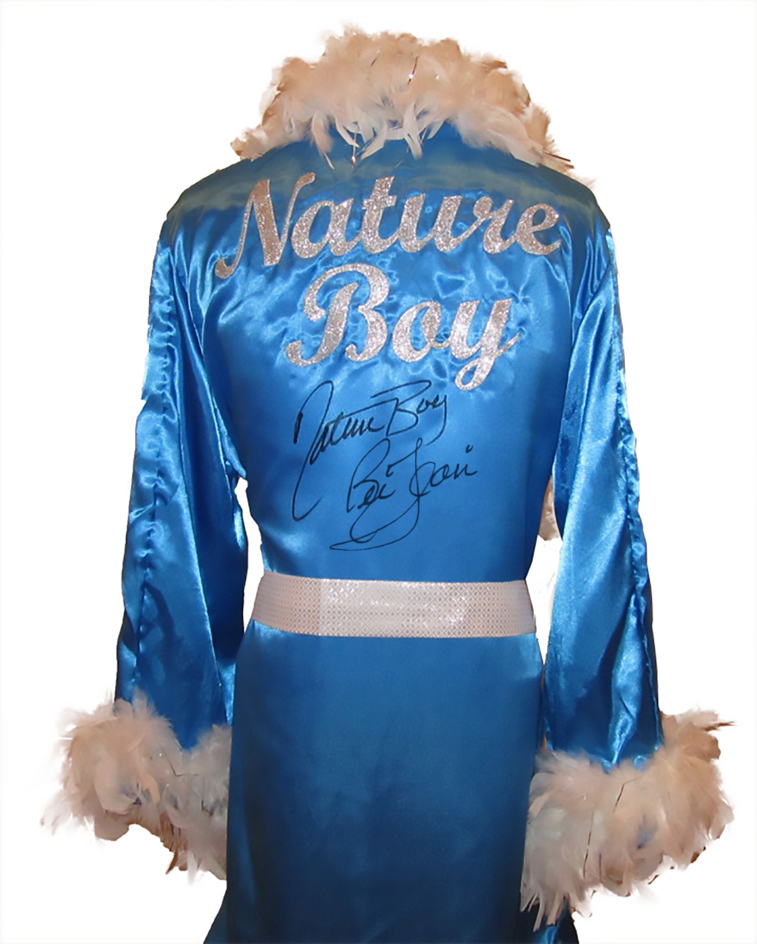 Ric Flair Autographed Baby Blue Wrestling Robe – Authentic Signings