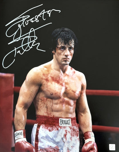 Sylvester Stallone Autographed ROCKY 16x20 Blood Photo