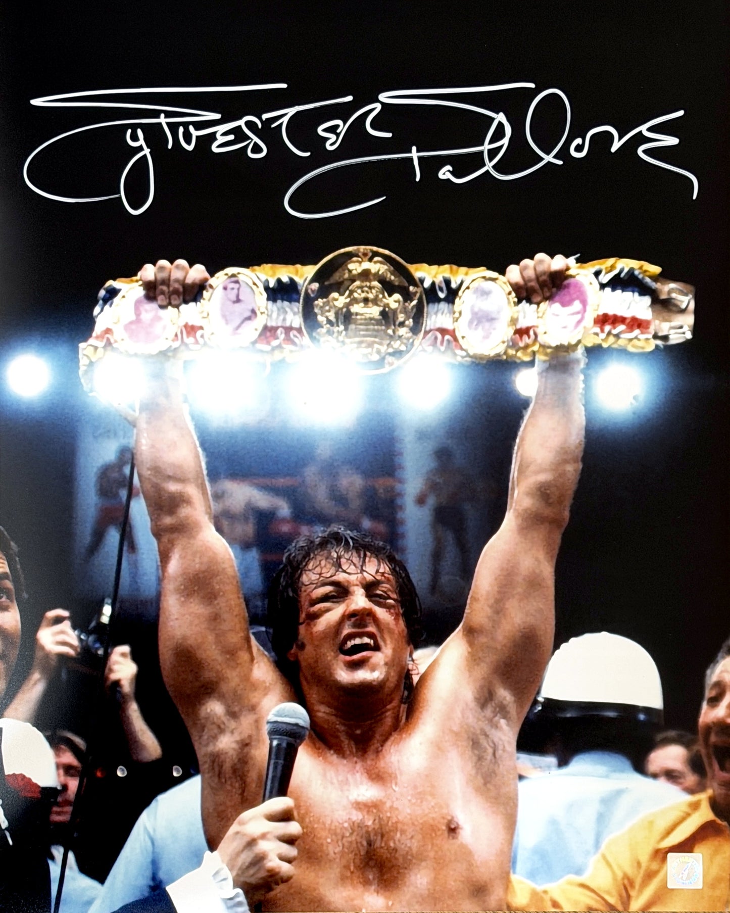Sylvester Stallone Autographed ROCKY II Celebration 16x20 Photo