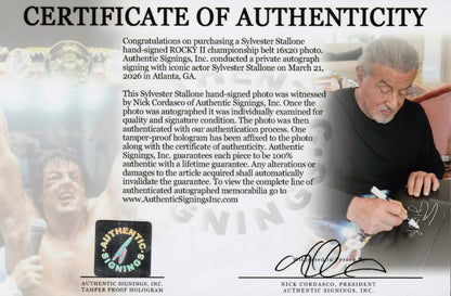 Sylvester Stallone Autographed ROCKY II Celebration 16x20 Photo