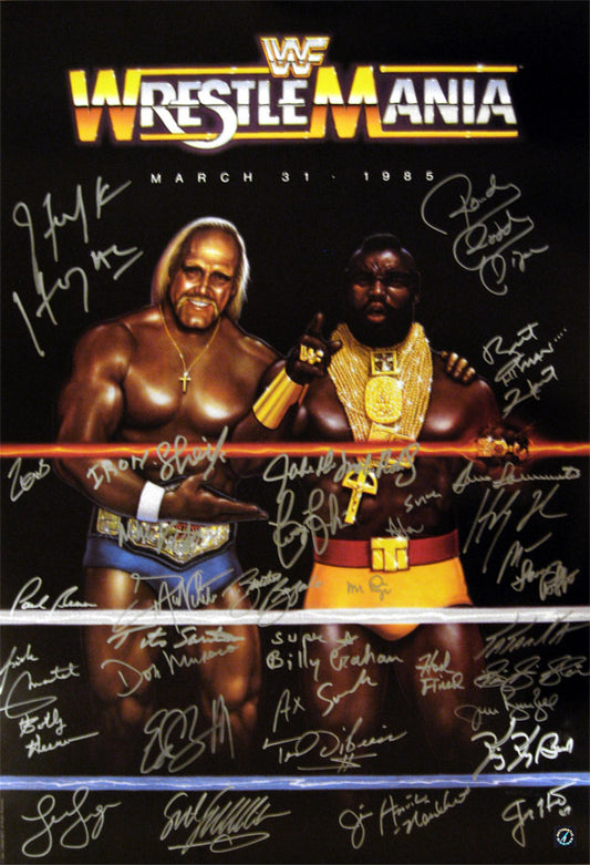 Hulk Hogan & WWE Wrestlemania Legends Autographed Poster
