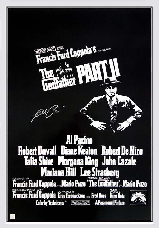 Al Pacino Autographed THE GODFATHER II 24x36 Movie Poster