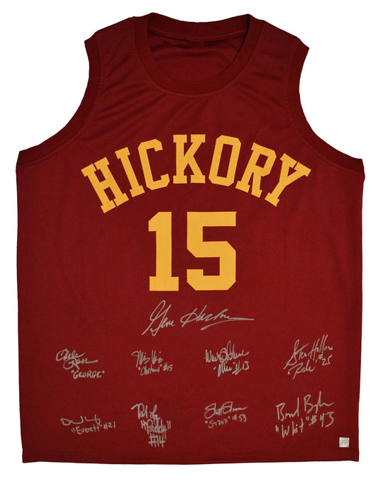 Gene Hackman & Hoosiers Cast Autographed Hickory Huskers Basketball Jersey