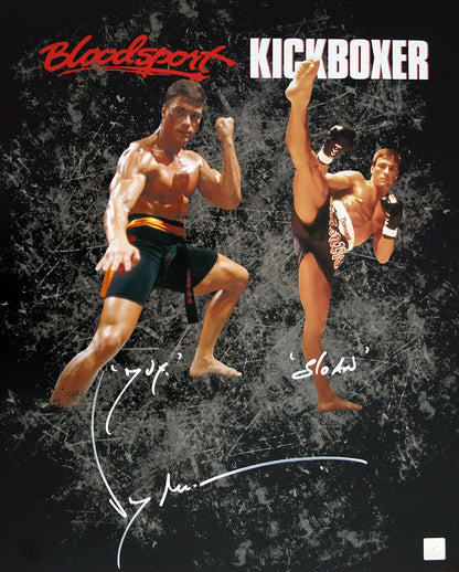 Jean Claude Van Damme Autographed "BLOODSPORT" "KICKBOXER" 16x20 Photo