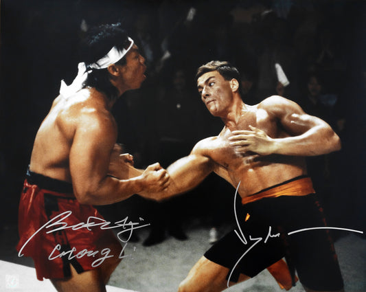 Bolo Yeung "Chong Li" & Jean Claude Van Damme Autographed Body Shot 16x20 Photo