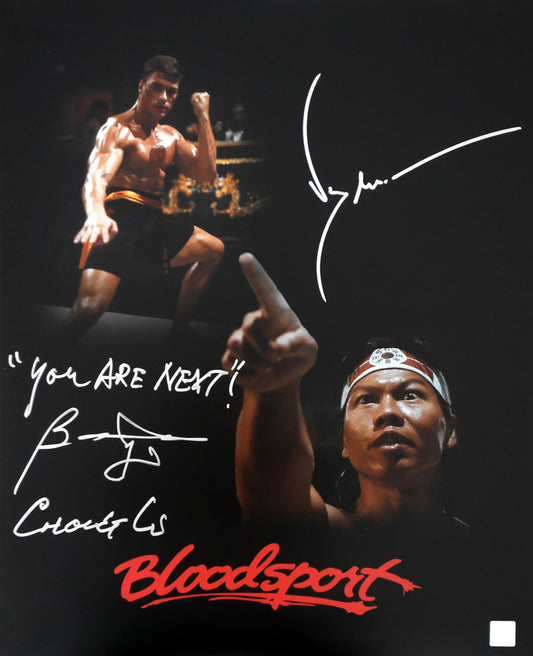 Jean Claude Van Damme & Bolo Yeung "Chong Li" Autographed “YOU ARE NEXT” 16x20 Photo