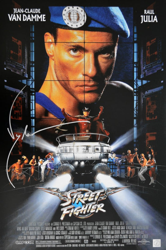 Jean Claude Van Damme Autographed Street Fighter 16x24 Movie Poster