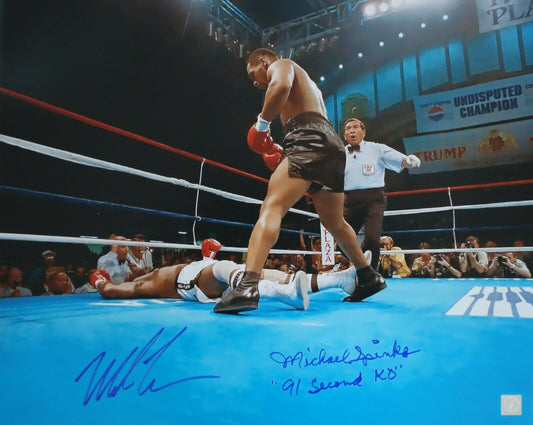 Mike Tyson & Michael Spinks Autographed 16x20 Photo