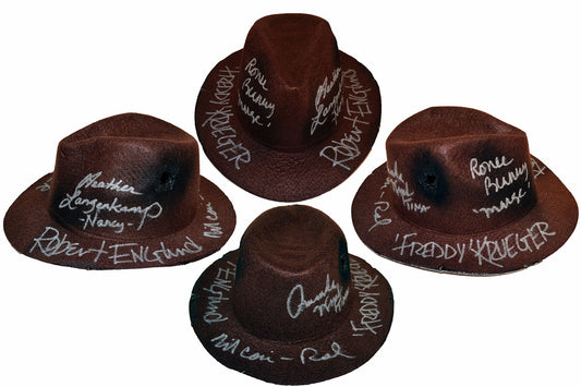 Robert Englund, Heather Langenkamp, Ronee Blakley, Amanda Wyss & Nick Corri Nightmare On Elm Street Cast Autographed Freddy Krueger Hat