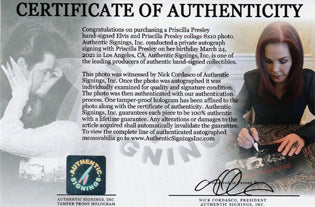 Priscilla Presley Autographed Collage with Elvis Presley 8x10 Photo